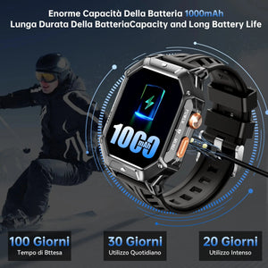 OUKITEL BT80 1000mAh Battery Capacity 5ATM Waterproof Rugged Outdoor Watch OUKITEL