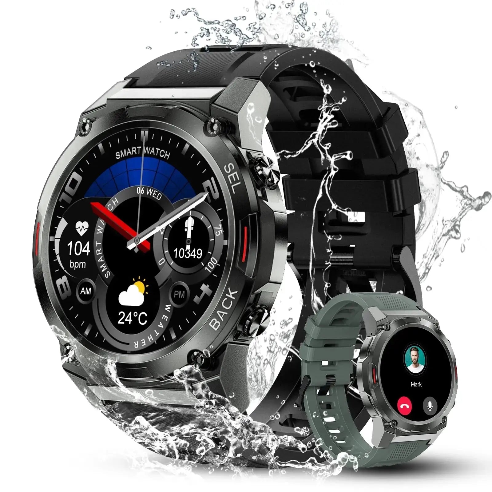 OUKITEL BT50 400mAh Battery Capacity 5ATM Waterproof Rugged Outdoor Watc rear view