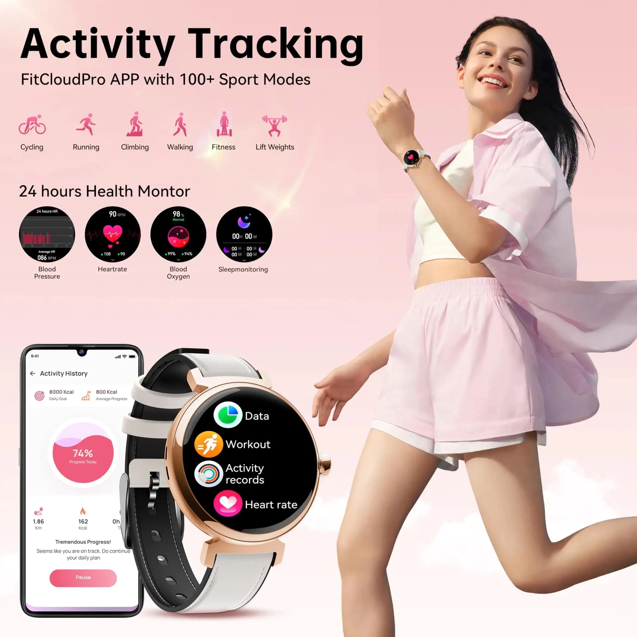 OUKITEL BT30 160mAh Battery Capacity 5ATM Waterproof Rugged Outdoor Watch OUKITEL