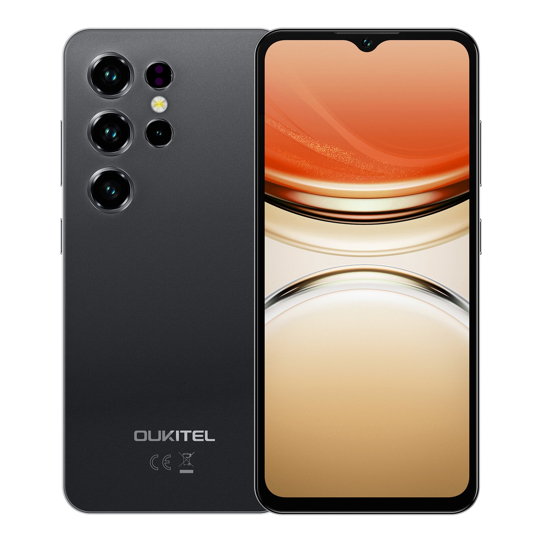 Oukitel C2 grey smartphone with 6.52-inch display, 5000mAh battery, and 9.3mm ultra-thin body