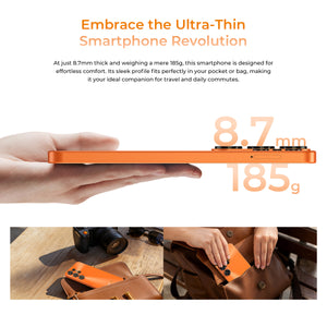 OUKITEL C26 with a slim 8.7mm thickness and lightweight 185g design, perfect for easy portability and daily use.