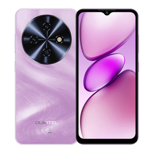OUKITEL C5 pink smartphone offering a stylish design with powerful features such as a 13MP camera, 6.52-inch HD display, and long-lasting 5000mAh battery.
