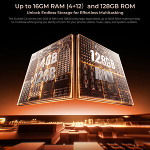 Oukitel G3 rugged smartphone with 16GB RAM and 128GB storage for smooth performance