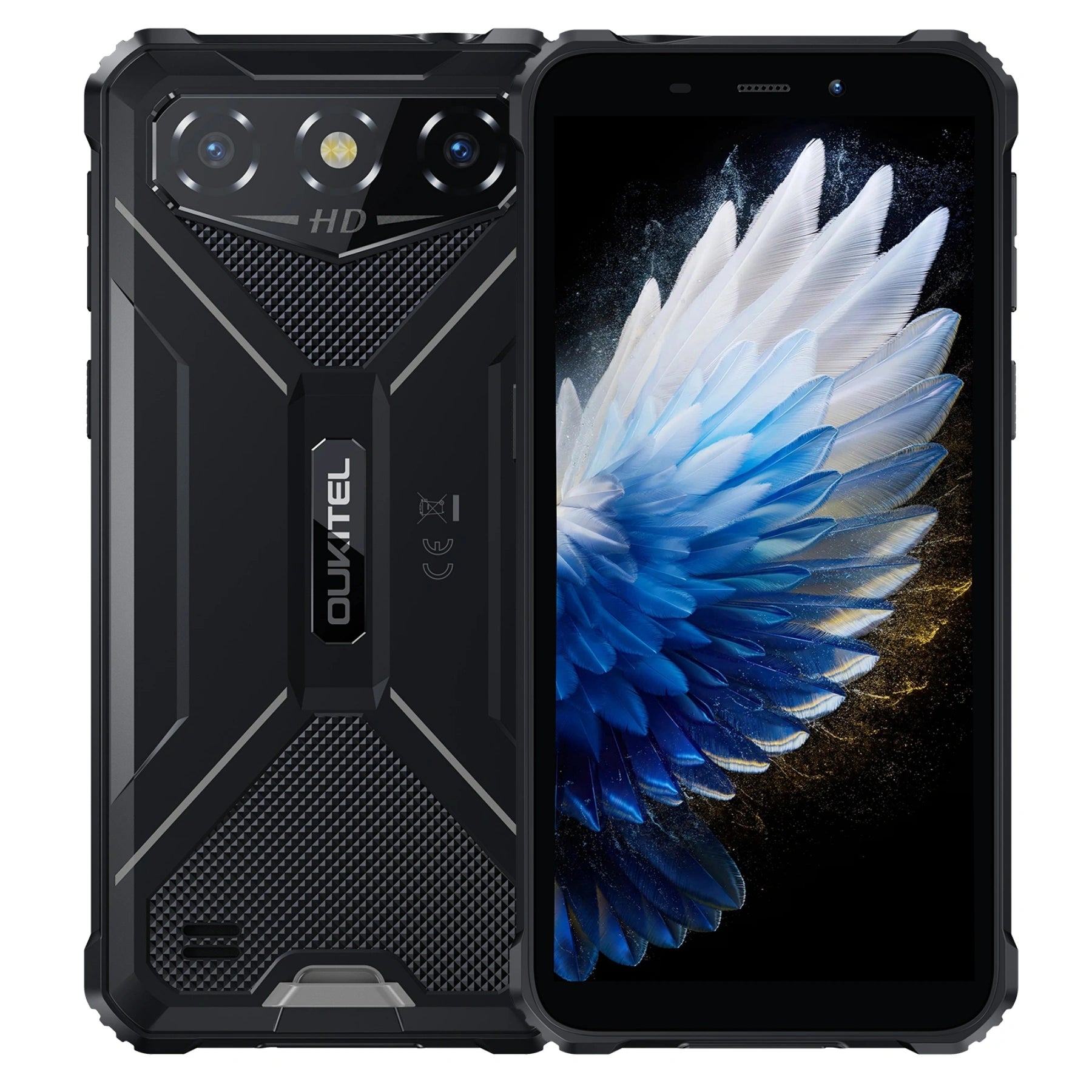 Oukitel G3 rugged phone in black with 6-inch HD+ display, 6300mAh big battery, 13MP camera, Android 14, 16GB RAM, and 128GB storage