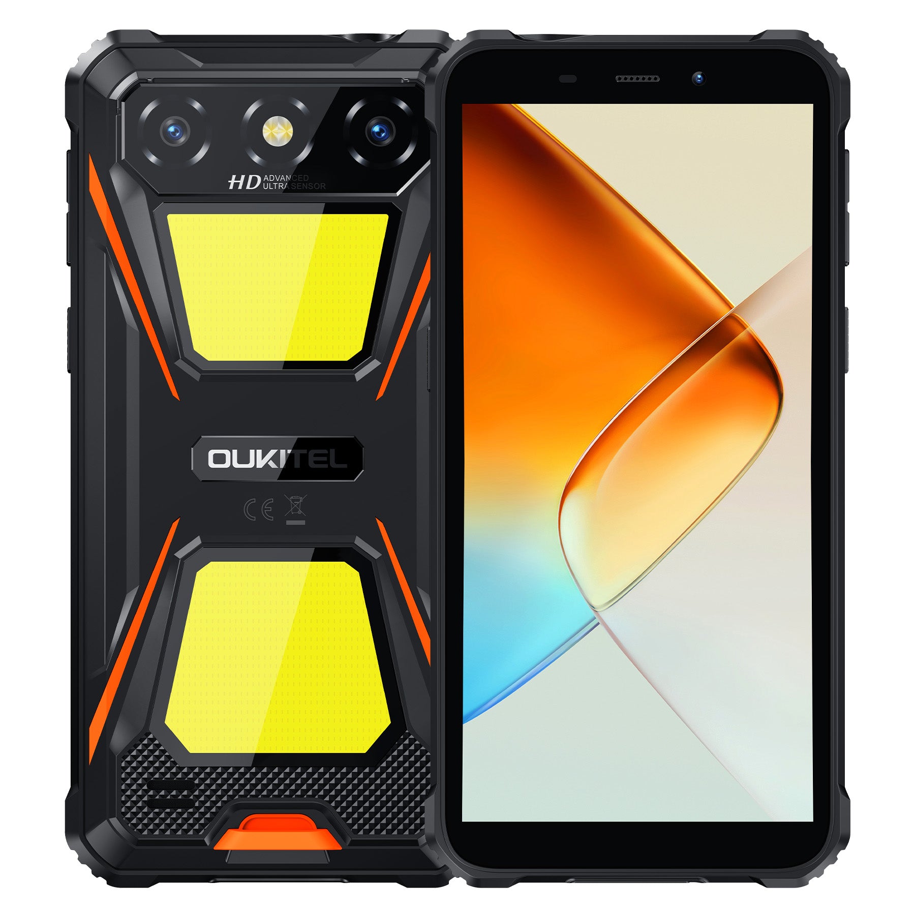 Oukitel G5 orange 4G rugged smartphone with 6-inch HD+ screen, 6300mAh battery, 13MP camera and Android 14
