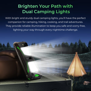 Oukitel G5 rugged phone with built-in camping light for outdoor and emergency use