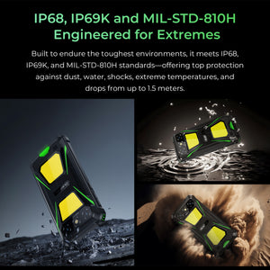 Oukitel G5 IP68 waterproof rugged smartphone resistant to water, dust, and drops