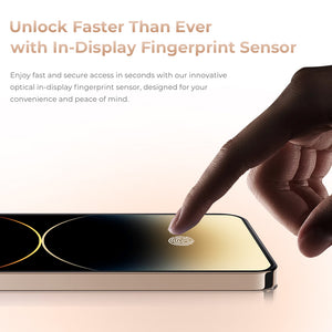 Oukitel P1 Pro smartphone with advanced optical in-display fingerprint sensor for fast and secure unlocking, offering convenience and peace of mind.