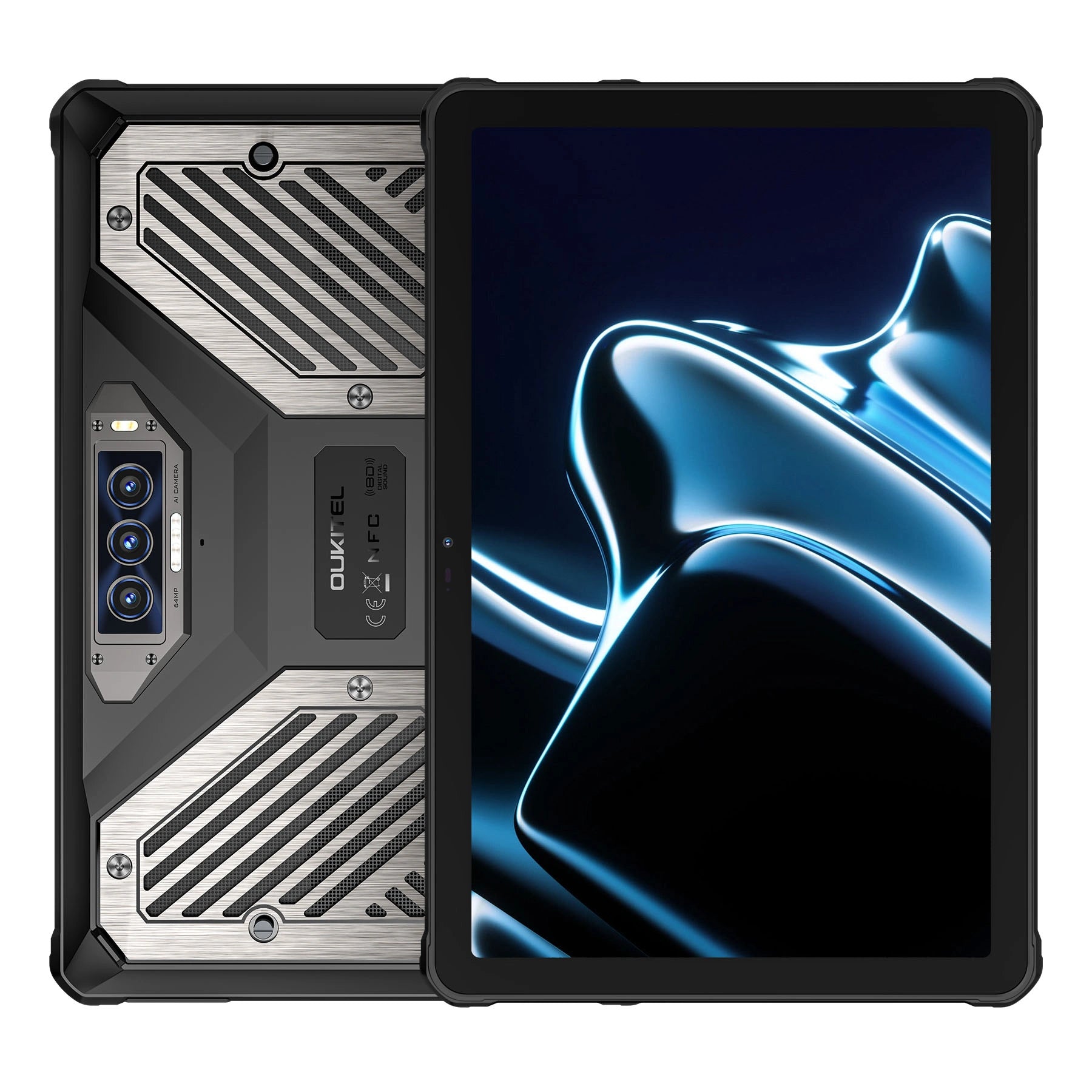 OUKITEL RT10 5G rugged tablet with 11-inch display, powered by Dimensity 7400X, 25000mAh battery, 64MP camera, and Android 15. 12GB RAM and 512GB storage for ultimate performance.