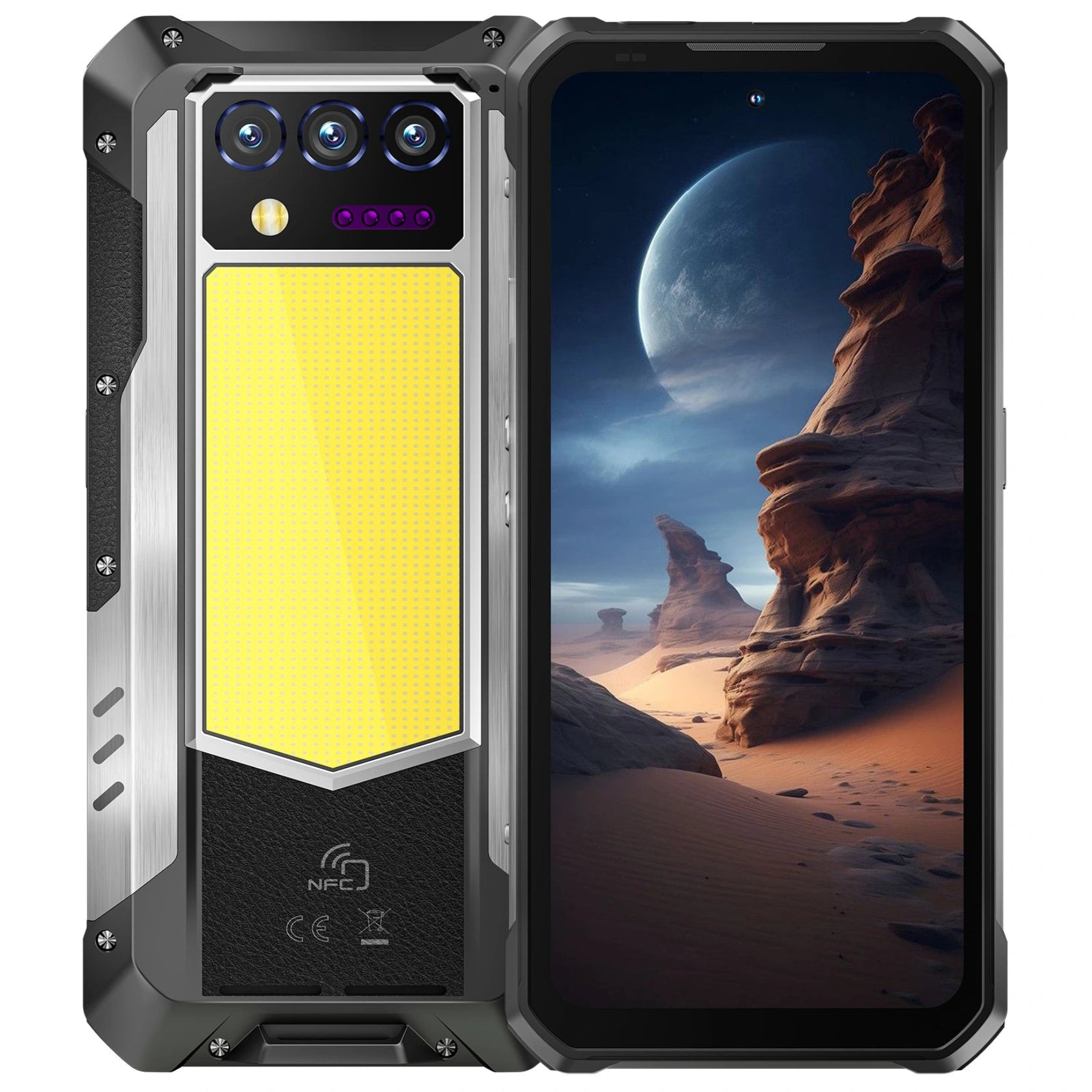 OUKITEL WP100 Plus 4G Rugged Phone 33000mAh Battery 1200-Lumen Camping Light