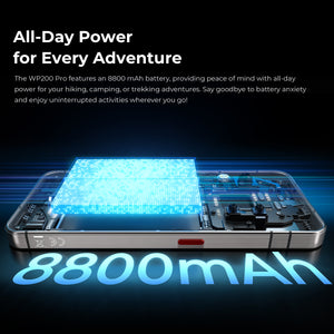Oukitel WP200 Pro rugged phone with 8800mAh long-lasting battery for extended outdoor and heavy use
