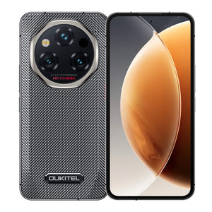 Oukitel WP210 5G rugged phone with 6.7-inch FHD+ display, 8800mAh big battery, 108MP camera, Android 15, 12GB RAM, 512GB storage, NFC in black color