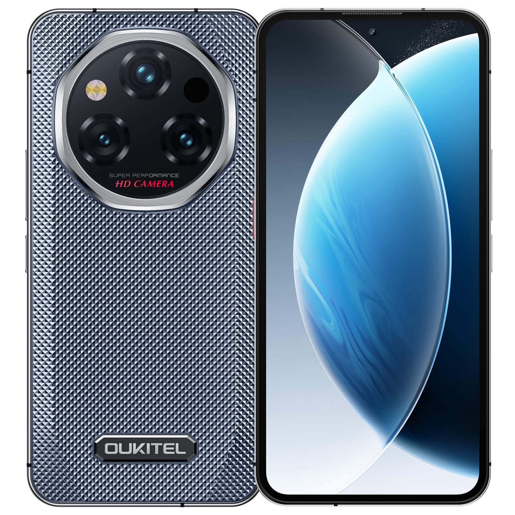 Oukitel WP210 5G rugged Android 15 phone with 6.7-inch FHD+ display, 8800mAh battery, 108MP camera, 12GB RAM, 512GB storage, NFC in gray color
