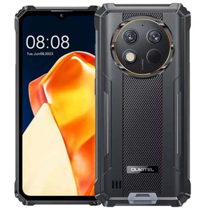 Oukitel WP28S 4G rugged phone in black with 6.52-inch display, 10600mAh big battery, 13MP camera, 16GB RAM, 128GB storage with NFC, Android 14
