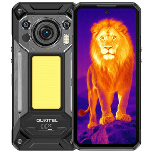 OUKITEL WP500 Ultra Rugged Phone with AI Thermal Imaging, 10000mAh Battery, 108MP Camera and 120Hz Display.