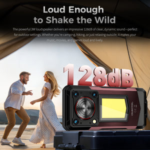 Oukitel WP56 5G rugged phone with a powerful 3W loudspeaker for clear, high-volume sound, perfect for music, games, and media