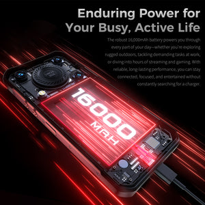 Oukitel WP56 5G phone with 16000mAh battery for long-lasting power and extended use