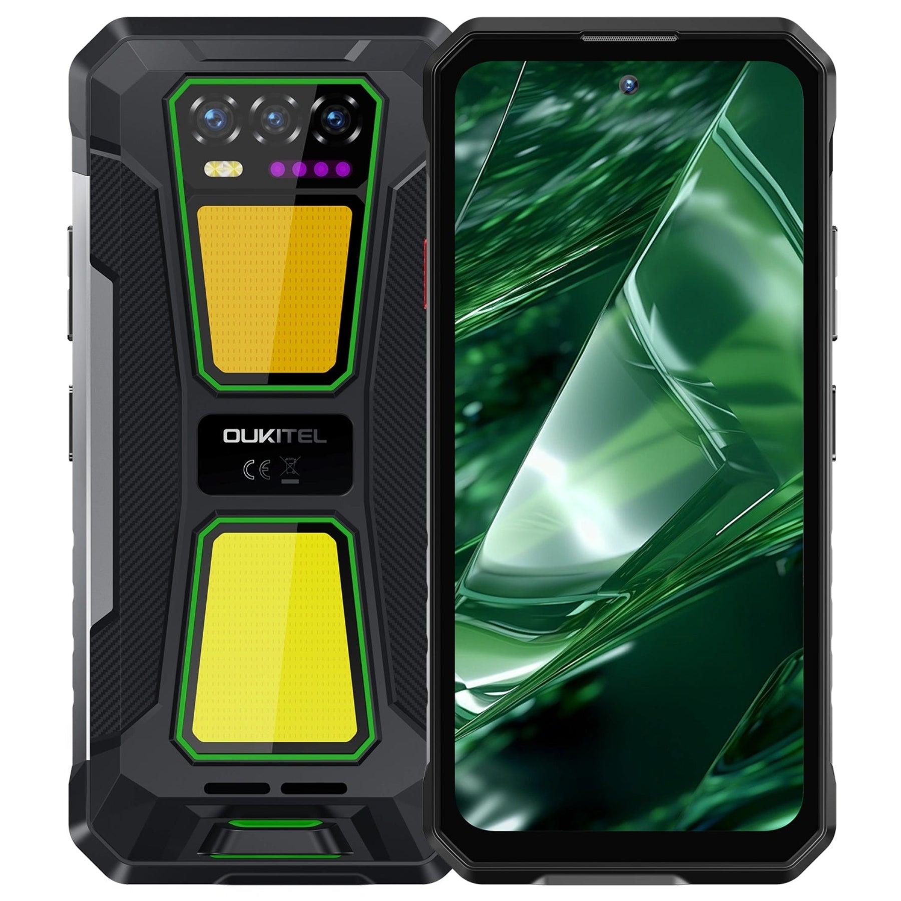 OUKITEL WP58 Pro 5G Rugged Phone in Green - 6.7-inch Display, 10000mAh Battery, 64MP Camera, NFC, Android 15