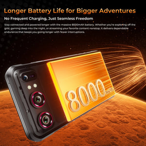 OUKITEL WP68 Air rugged phone with 8000mAh battery, delivering long-lasting battery life for outdoor adventures, travel, work, and everyday use.