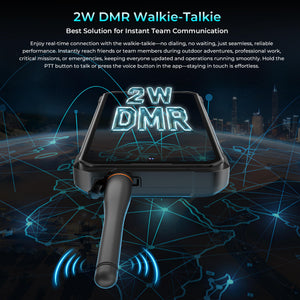 WP61 Plus Rugged Phone featuring 2W DMR walkie-talkie, the best solution for instant team communication—no dialing, no waiting, just seamless real-time connection for outdoor adventures, professional work, critical missions, and emergencies.