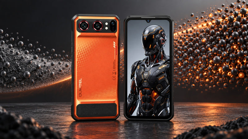OUKITEL WP68 Air with a silicon-carbon particle concept background