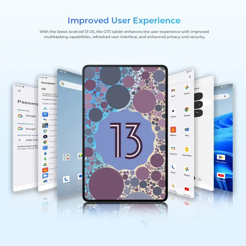 Oukitel OT5 SmartTablet 12-inch 2K Display TÜV SÜD Certified 11000mAh Battery Android 13(36GB+256GB) OUKITEL