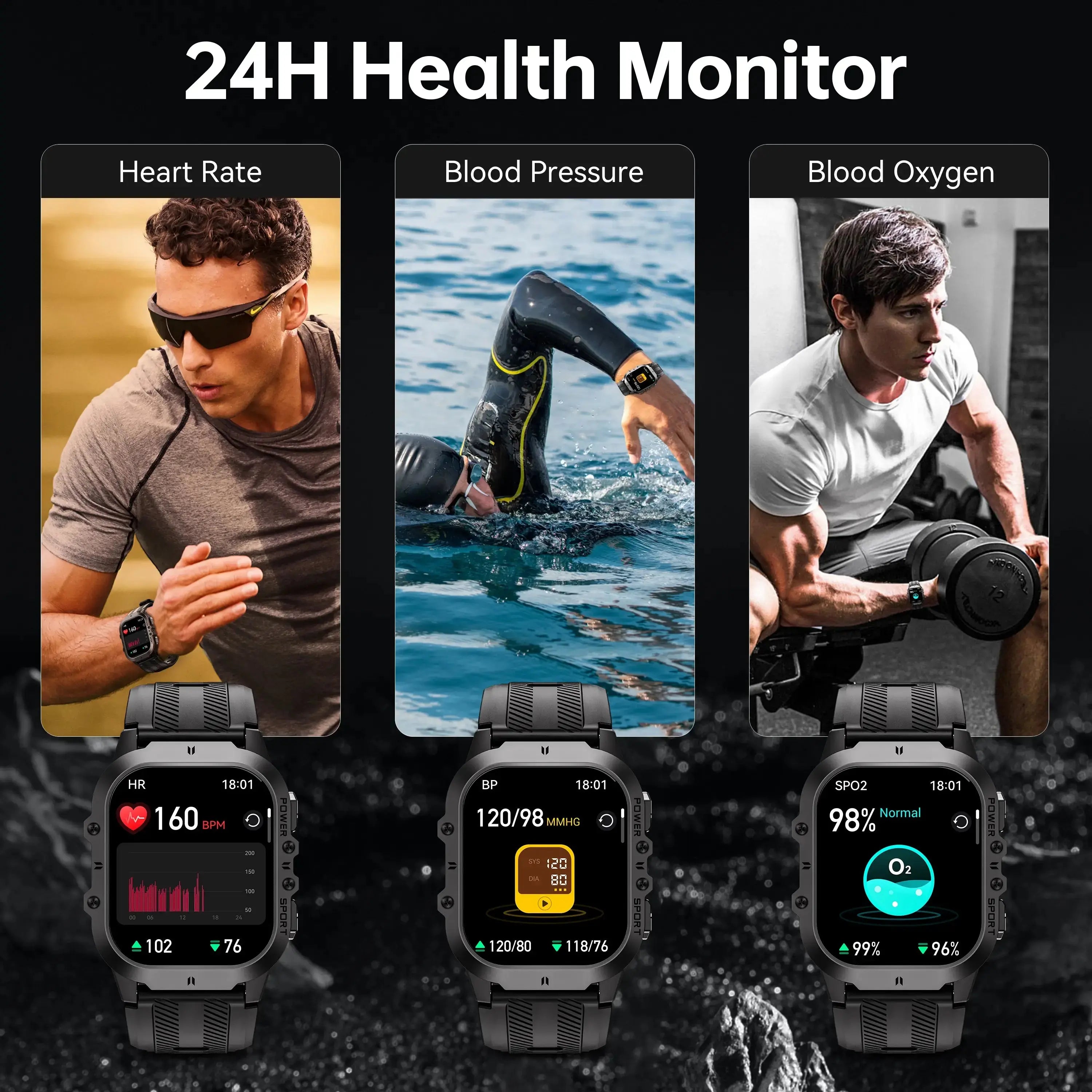 OUKITEL BT20 350mAh Battery Capacity 5ATM Waterproof  Rugged Outdoor Watch OUKITEL