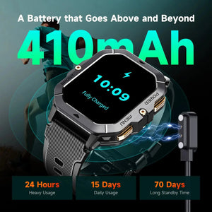 OUKITEL BT101 410mAh Battery Capacity 5ATM Waterproof  Rugged Military Smart Watch OUKITEL