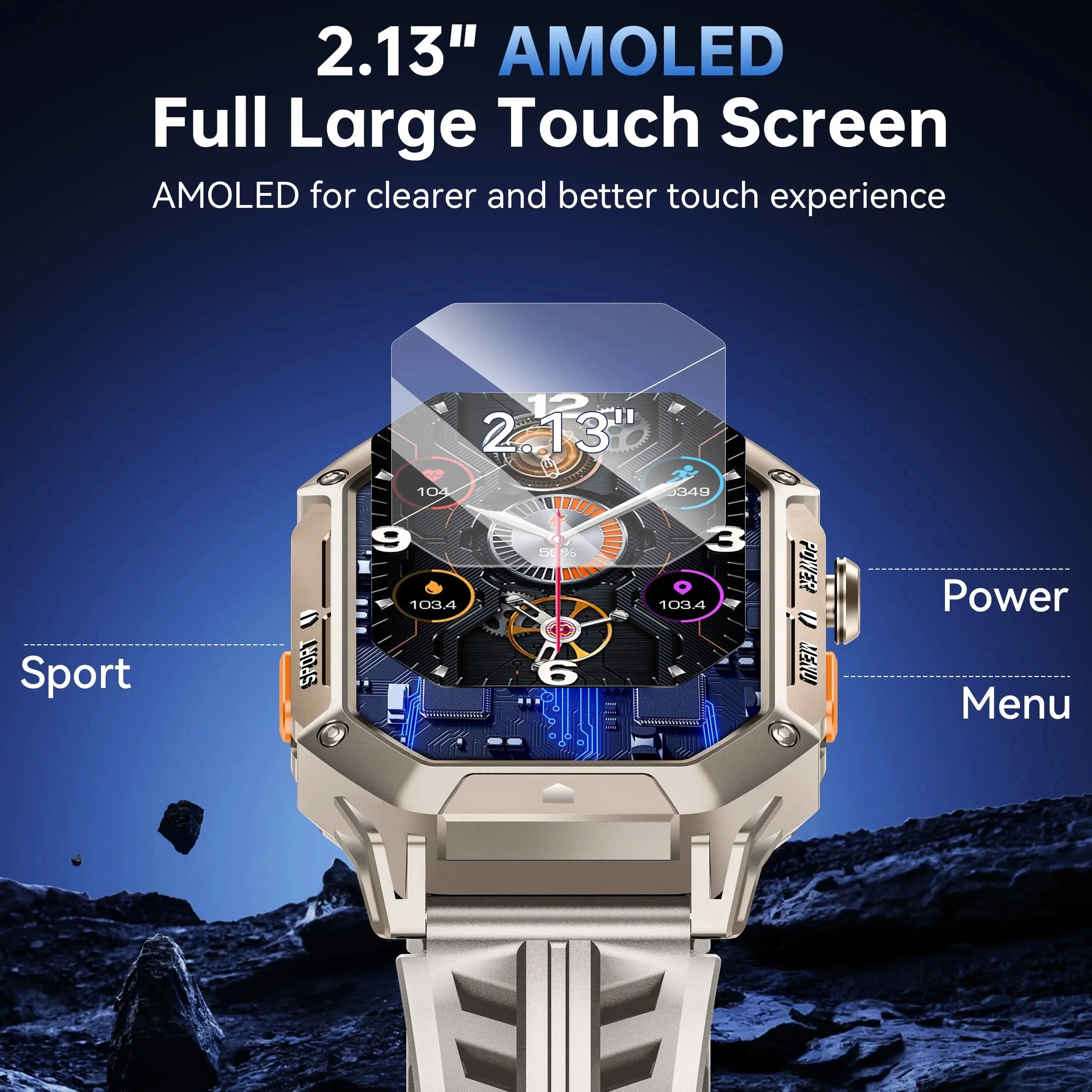 OUKITEL BT80 1000mAh Battery Capacity 5ATM Waterproof  Rugged Outdoor Watch OUKITEL