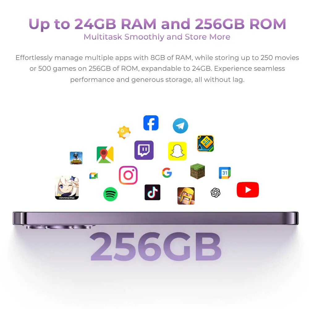 Oukitel P1 6.7-inch 5150mAh Battery 8.2mm Ultra-thin Body SmartPhone(8GB+256GB) OUKITEL