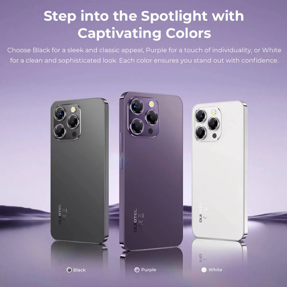 スマートフォン: Oukitel P1 6.7インチ 超薄型ボディ 8GB+256GB
