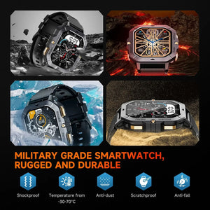 OUKITEL BT101 410mAh Battery Capacity 5ATM Waterproof  Rugged Military Smart Watch OUKITEL