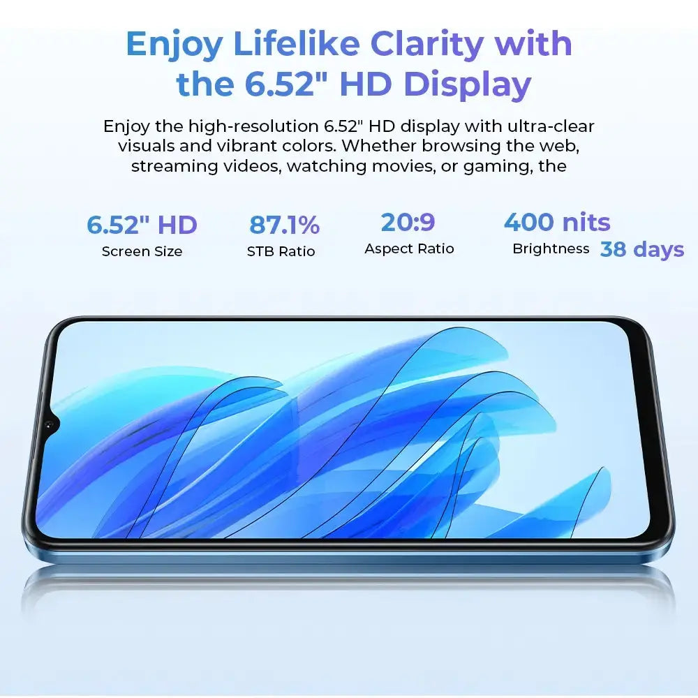 Oukitel C57s 6.52-inch 4300mAh Battery 9.4mm Ultra-thin Body SmartPhone(8GB+128GB) OUKITEL