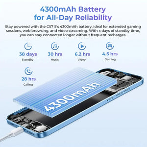 Oukitel C57s 6.52-inch 4300mAh Battery 9.4mm Ultra-thin Body SmartPhone(8GB+128GB) OUKITEL