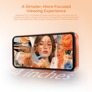 Close-up of the C17 Mini's 4-inch mini display showing a vibrant, clutter-free, and focused viewing experience.