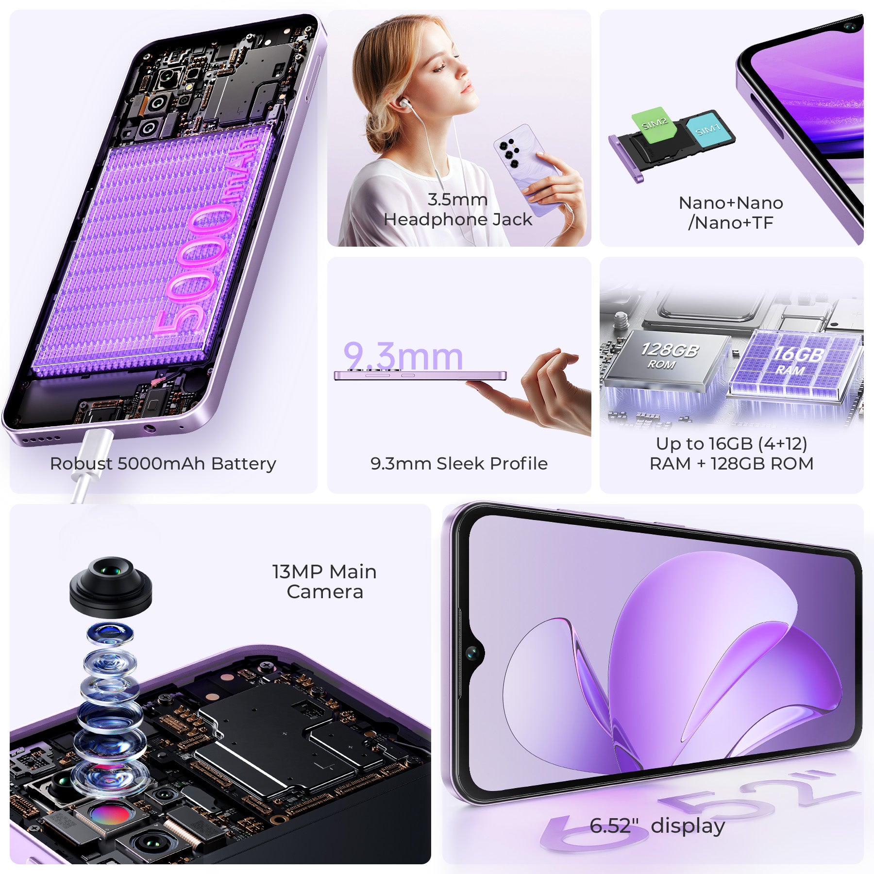 Oukitel C2 6.52-inch 5000mAh Battery 9.3mm Ultra-thin Body