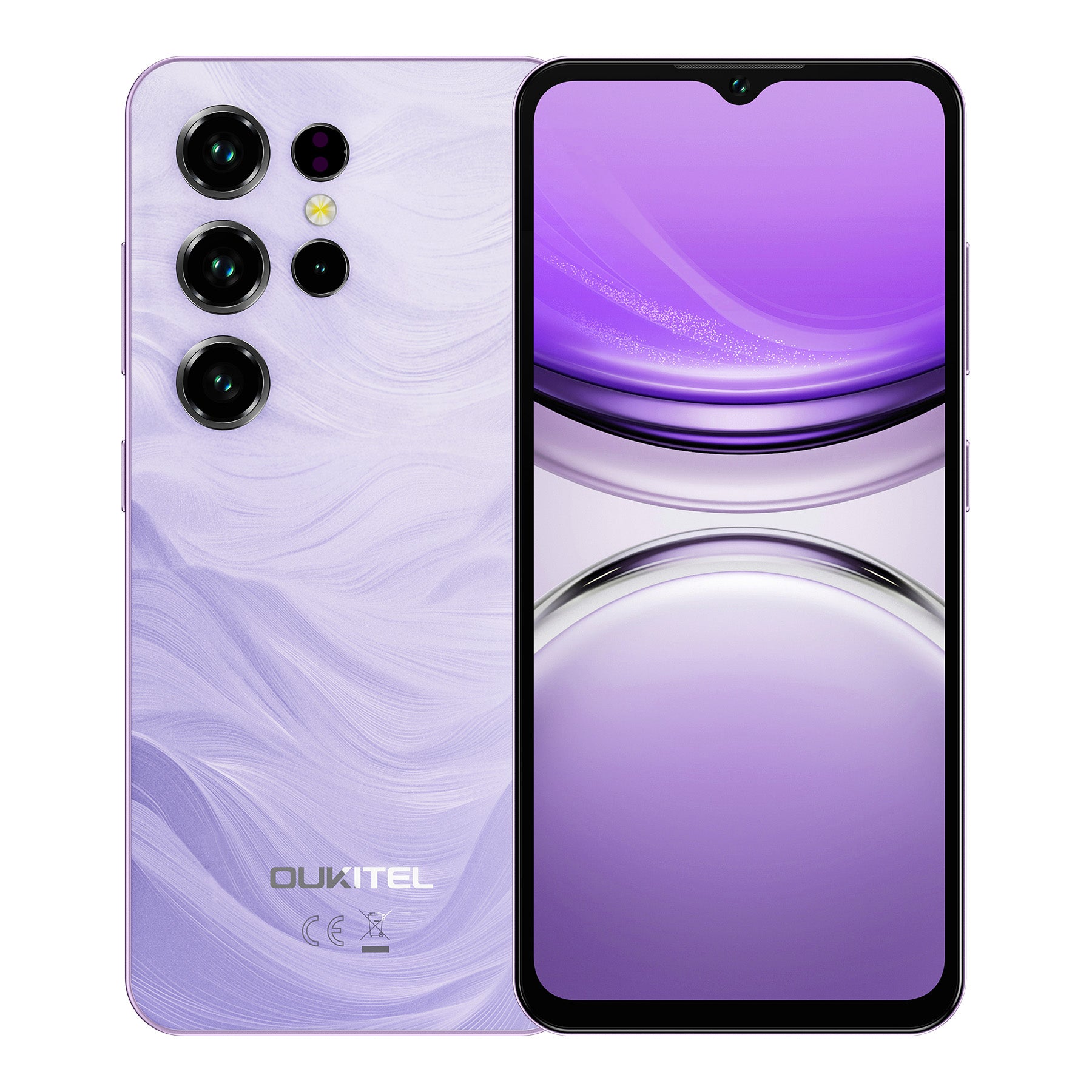 Oukitel C2 pink smartphone with 6.52-inch display, 5000mAh long-lasting battery, and stylish slim design