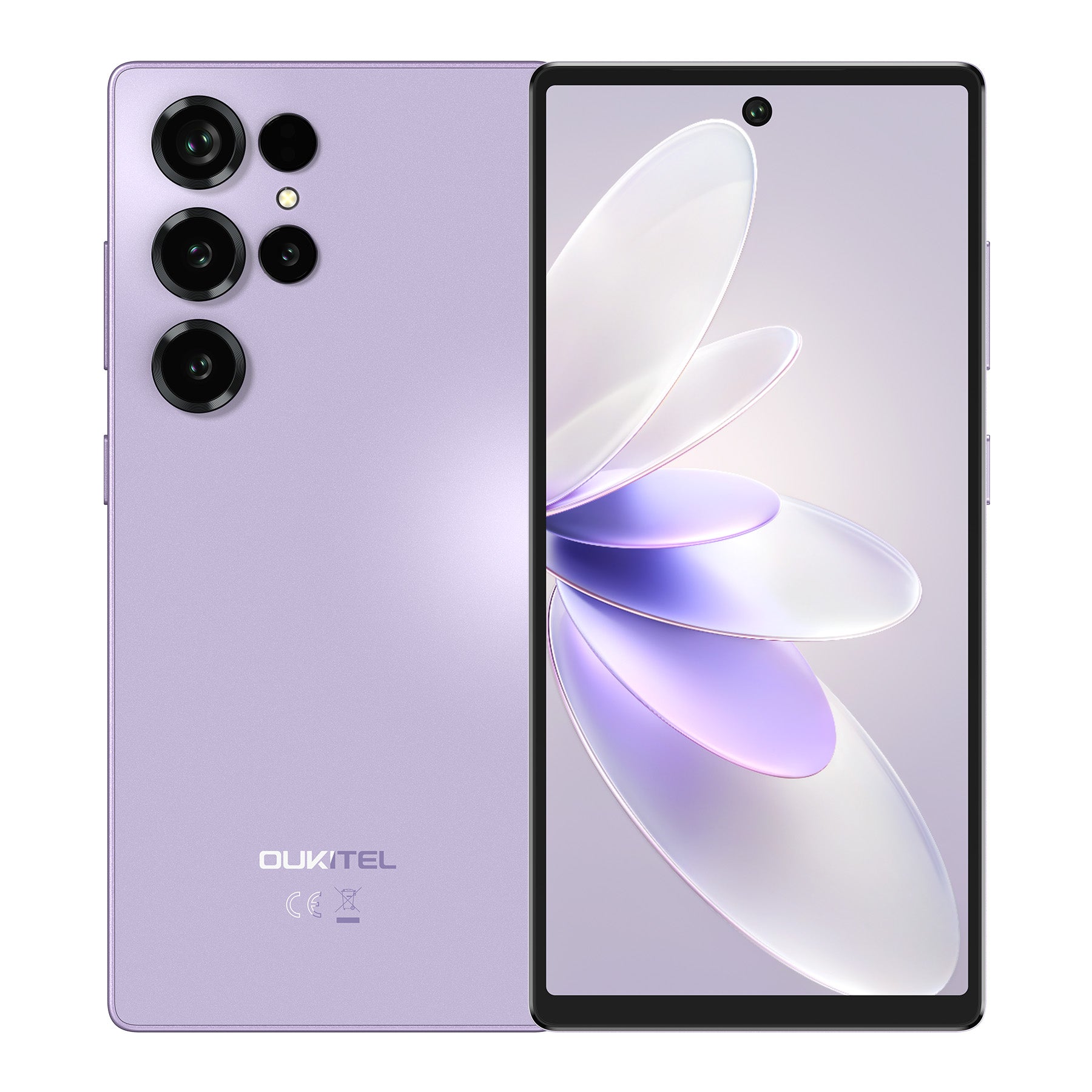 OUKITEL C66 in stunning purple offers a 6.73" display, 24GB RAM + 512GB ROM, and a 5000mAh battery for superior speed and performance.