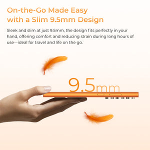 OUKITEL C72 smartphone with slim 9.5mm design for comfortable on-the-go use, reducing strain during long hours of travel and daily activities