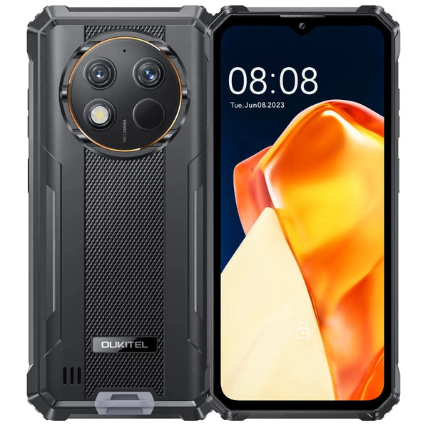 Oukitel G1 Rugged Phone featuring a 6.52-inch display, dual rear cameras, and a textured back cover in black color.