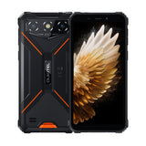 Oukitel G3 rugged phone in orange with 6-inch HD+ display, 6300mAh big battery, 13MP camera, Android 14, 16GB RAM, and 128GB storage