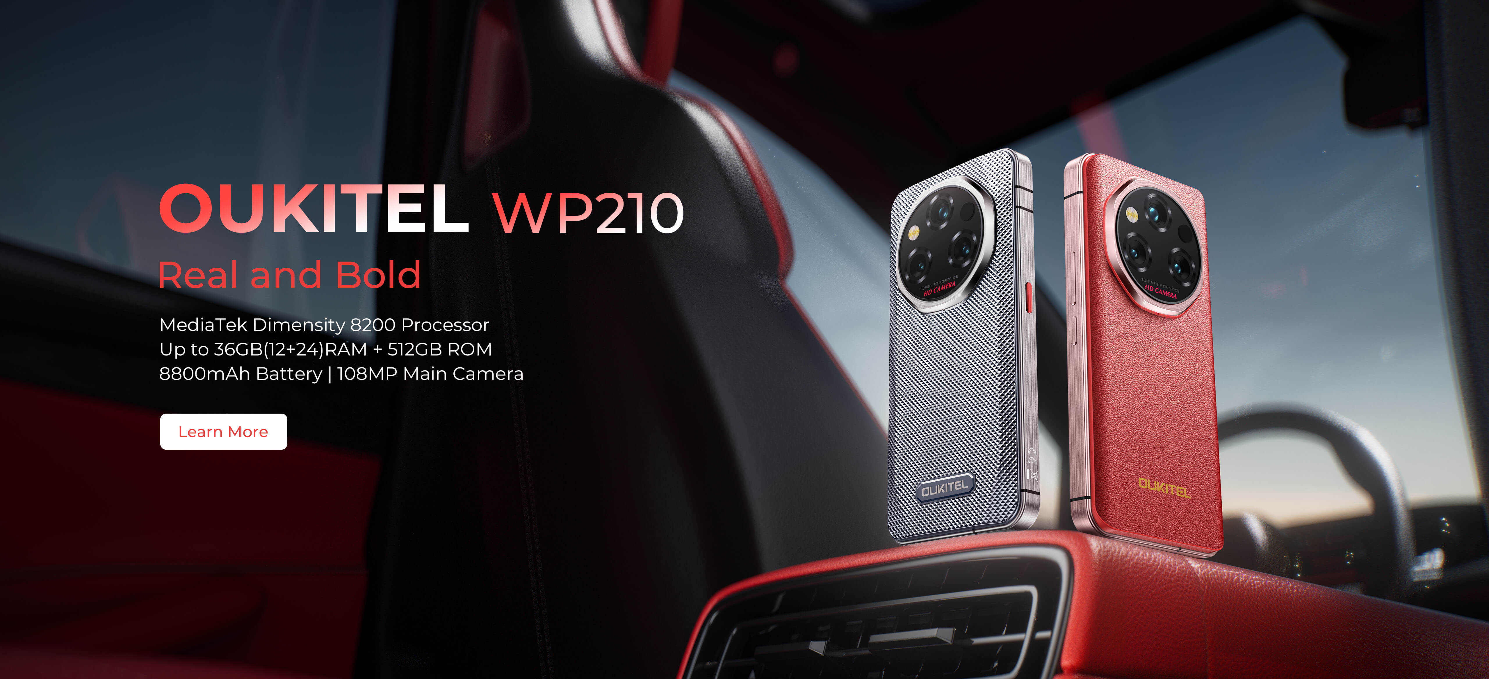Oukitel WP210 5G rugged smartphone with large battery, 108MP camera and Android 15 - desktop banner