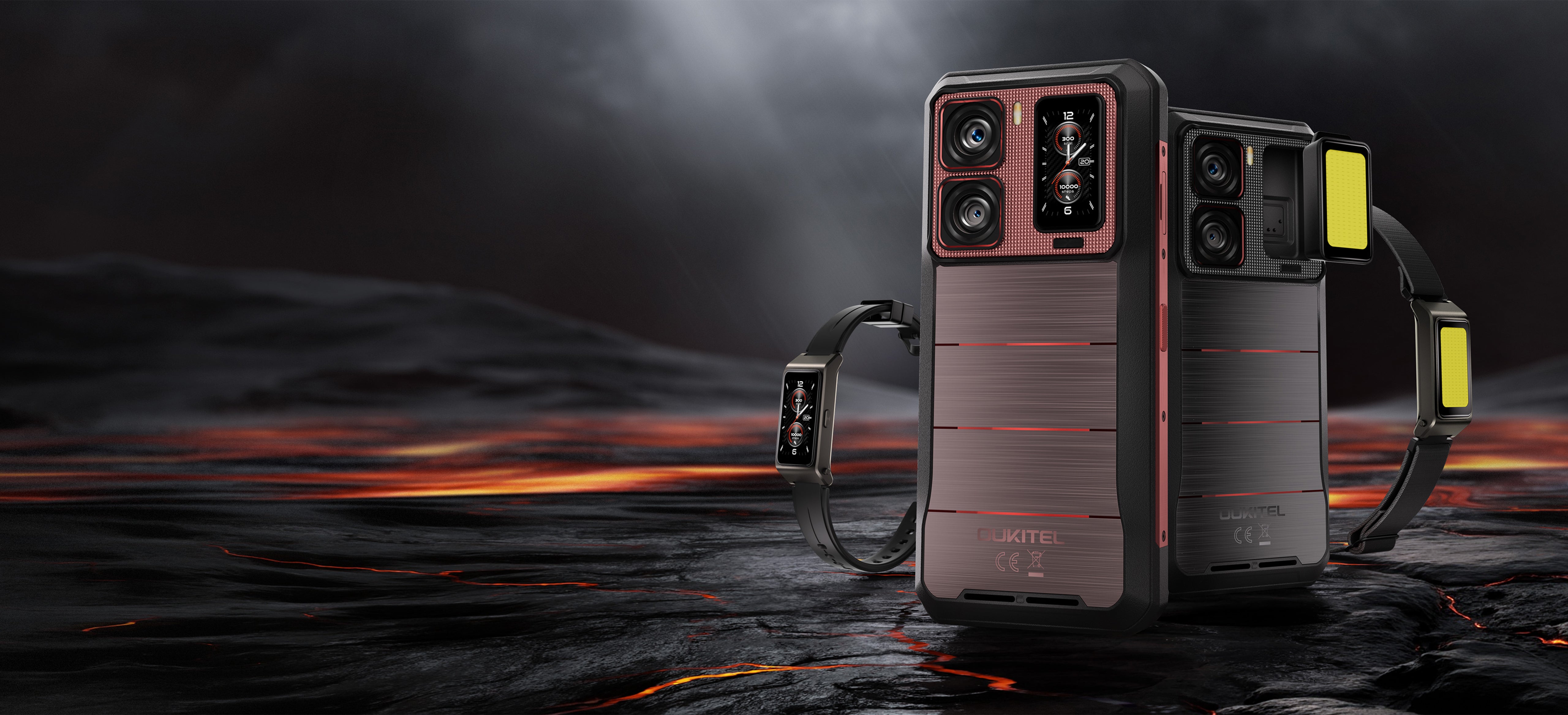Oukitel WP300 5G rugged smartphone with 6.8 inch display, 16000mAh big battery, 108MP camera, Android 15, 12GB RAM 512GB storage, NFC - desktop banner