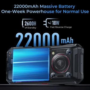 Oukitel WP33 Pro 5G rugged phone with massive 22000mAh battery for long-lasting usage