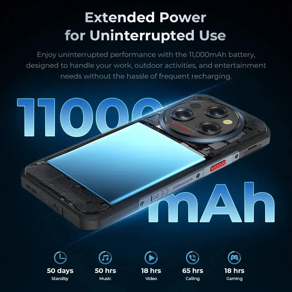 Oukitel WP35S 4G rugged smartphone with 11000mAh big battery for long-lasting power