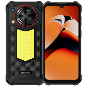 Oukitel WP53 Pro 4G rugged phone in black, featuring 6.52-inch FHD+ display, 11000mAh big battery, 50MP camera, Android 15, 8GB RAM, 256GB storage, and NFC