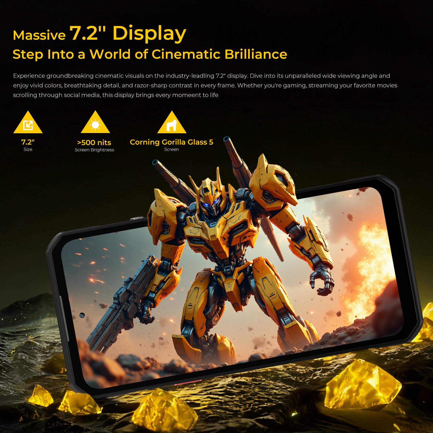 OUKITEL WP60 5G Rugged Phone 7.2'' HD+ Display 10,000mAh Big