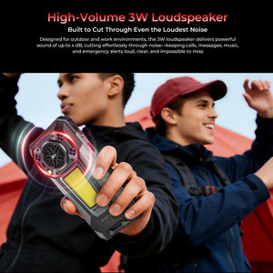 OUKITEL WP63 rugged phone with a high-volume 3W loudspeaker designed to cut through loud outdoor noise.