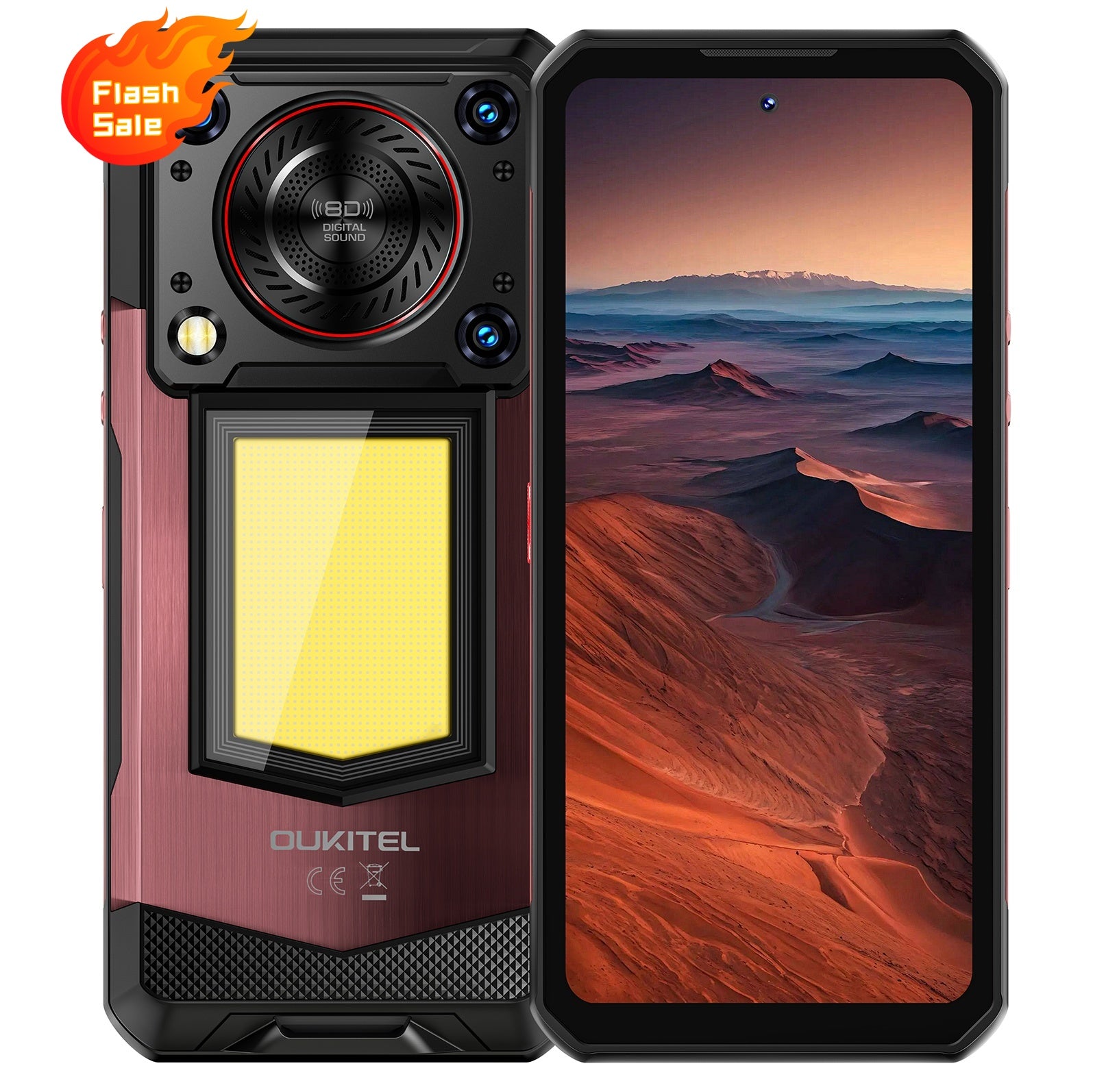 OUKITEL WP56-EV 5G Rugged Phone 6.8'' FHD+ Display 16,000mAh Big Battery 108MP Camera Camping Light Android 15